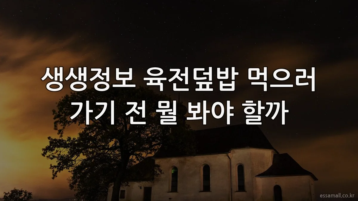 생생정보 육전덮밥 먹으러 가기 전 뭘 봐야 할까