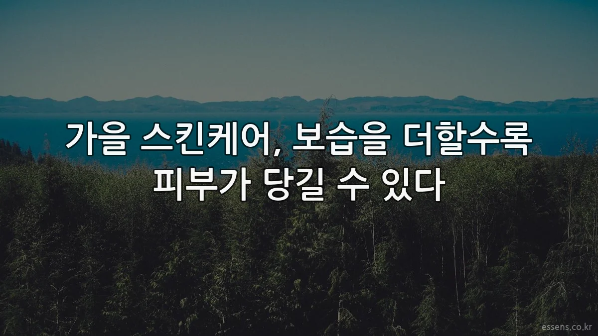가을 스킨케어, 보습을 더할수록 피부가 당길 수 있다