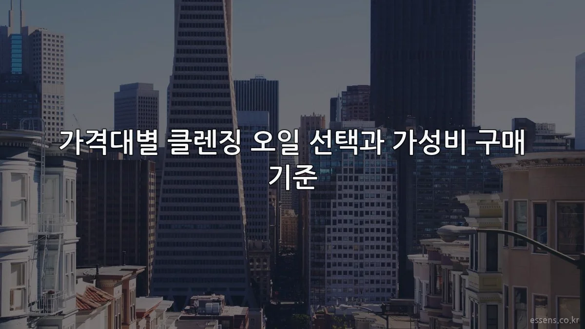 가격대별 클렌징 오일 선택과 가성비 구매 기준