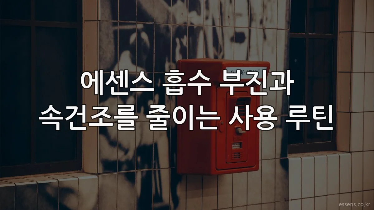 에센스 흡수 부진과 속건조를 줄이는 사용 루틴