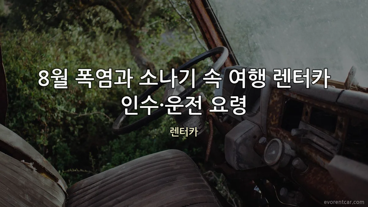 8월 폭염과 소나기 속 여행 렌터카 인수·운전 요령