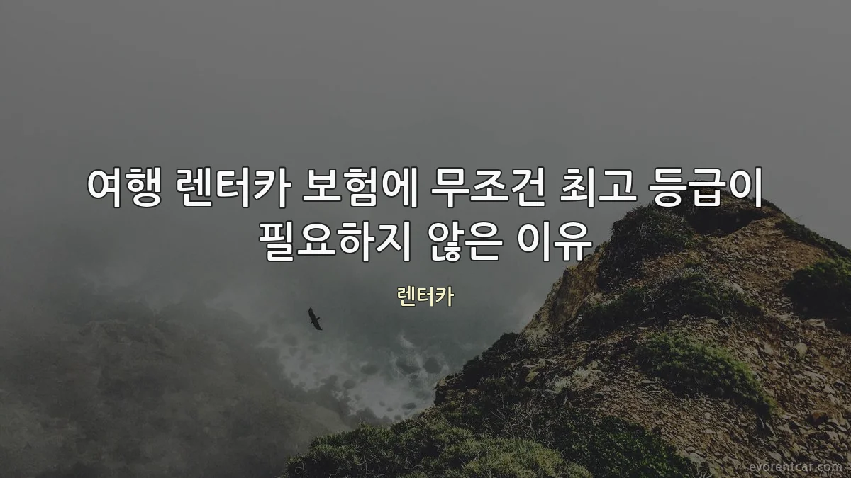 여행 렌터카 보험에 무조건 최고 등급이 필요하지 않은 이유