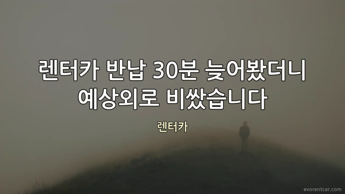 렌터카 반납 30분 늦어봤더니 예상외로 비쌌습니다