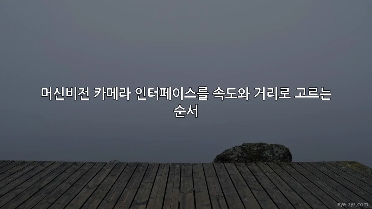 머신비전 카메라 인터페이스를 속도와 거리로 고르는 순서