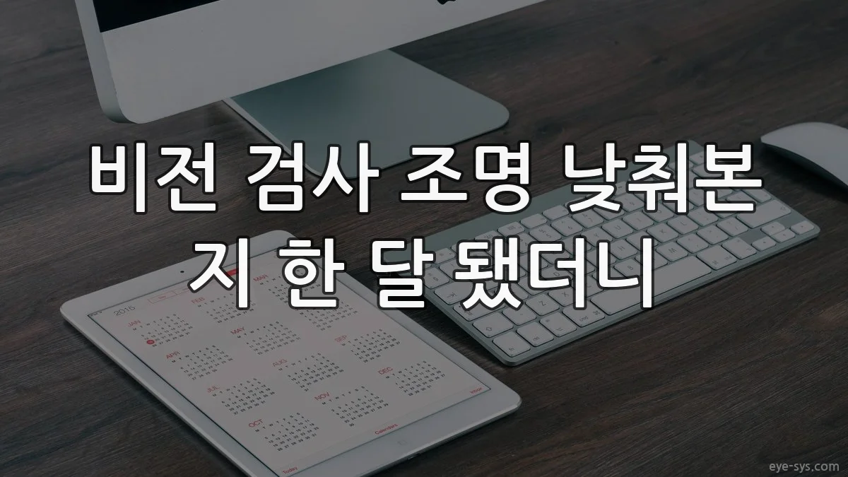 비전 검사 조명 낮춰본 지 한 달 됐더니
