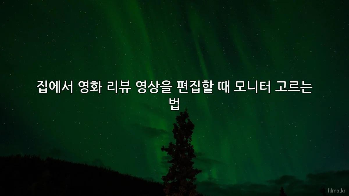 집에서 영화 리뷰 영상을 편집할 때 모니터 고르는 법