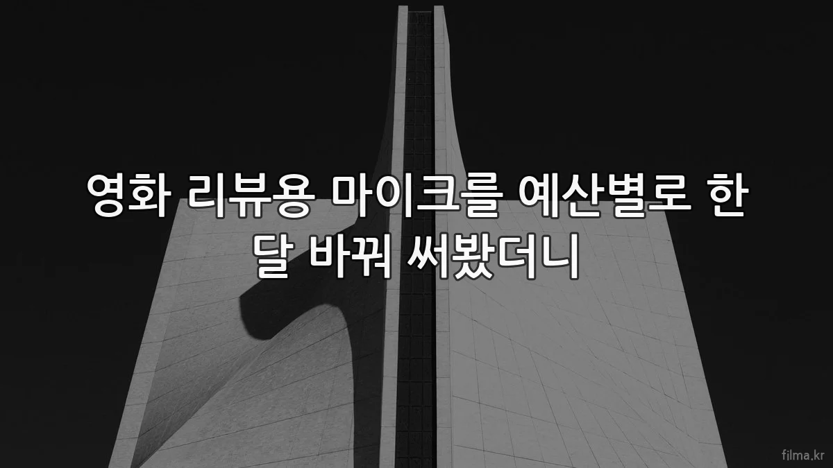 영화 리뷰용 마이크를 예산별로 한 달 바꿔 써봤더니