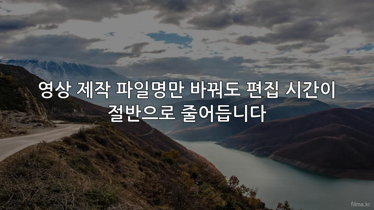 영상 제작 파일명만 바꿔도 편집 시간이 절반으로 줄어듭니다