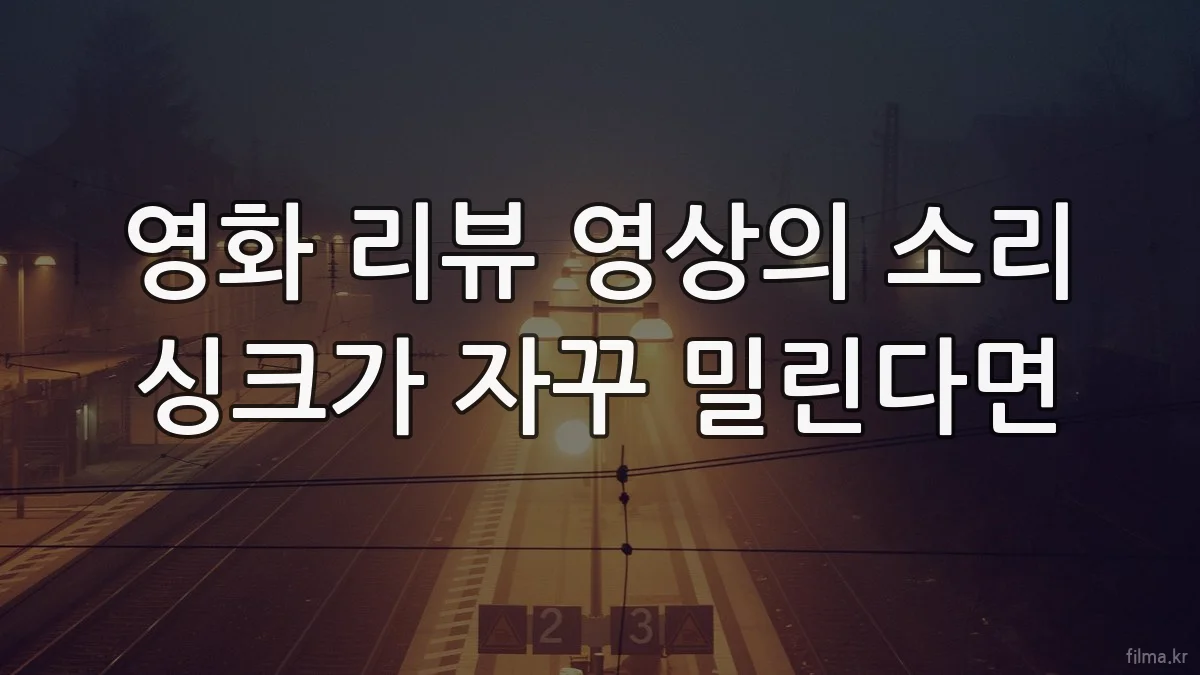 영화 리뷰 영상의 소리 싱크가 자꾸 밀린다면
