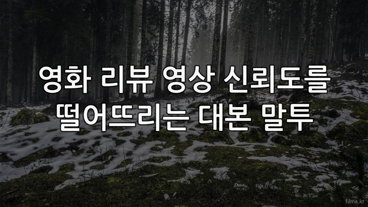 영화 리뷰 영상 신뢰도를 떨어뜨리는 대본 말투