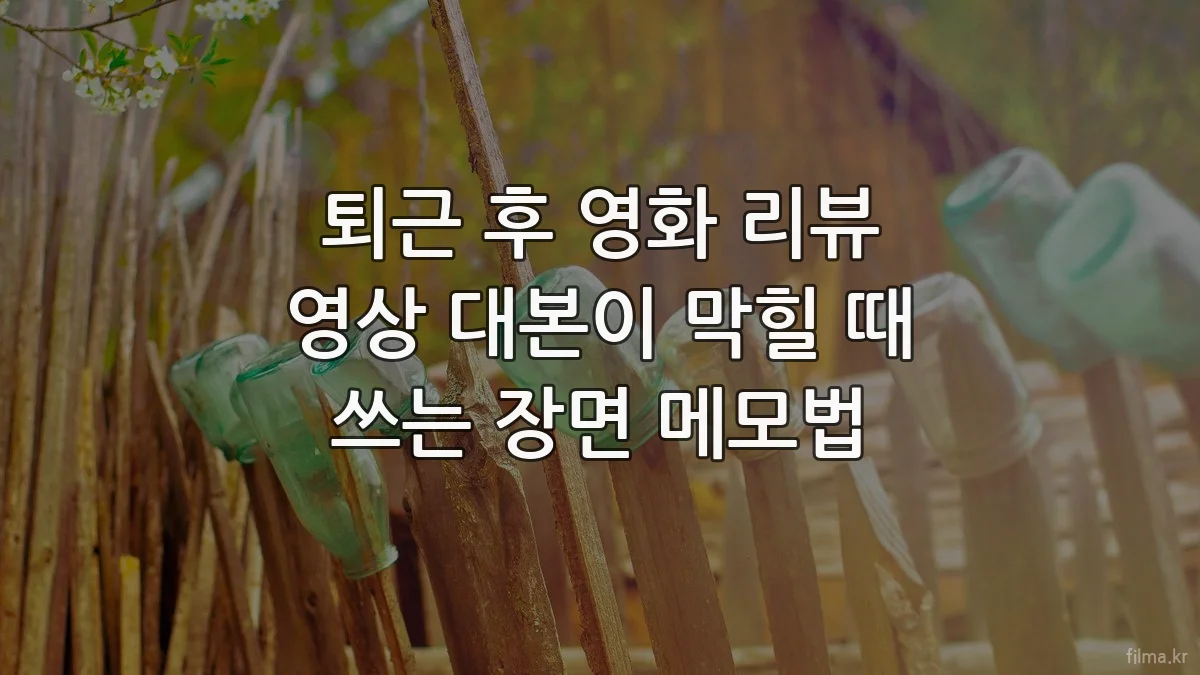 퇴근 후 영화 리뷰 영상 대본이 막힐 때 쓰는 장면 메모법
