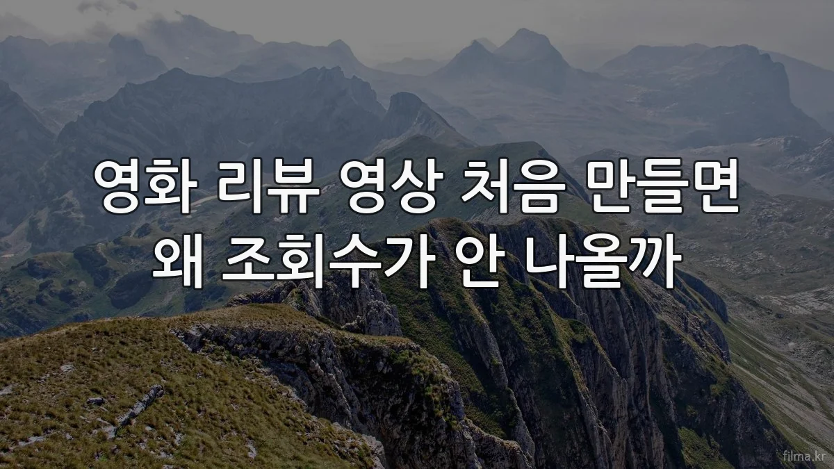 영화 리뷰 영상 처음 만들면 왜 조회수가 안 나올까