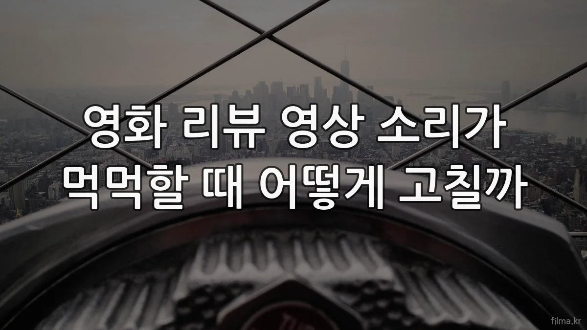 영화 리뷰 영상 소리가 먹먹할 때 어떻게 고칠까