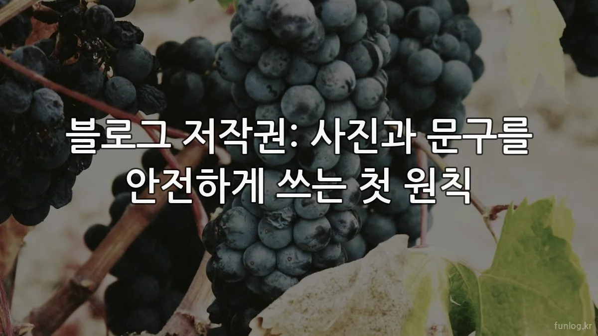 블로그 저작권: 사진과 문구를 안전하게 쓰는 첫 원칙