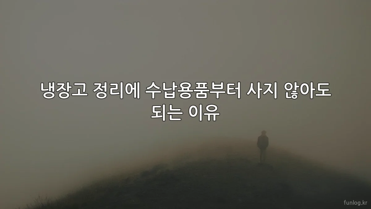 냉장고 정리에 수납용품부터 사지 않아도 되는 이유