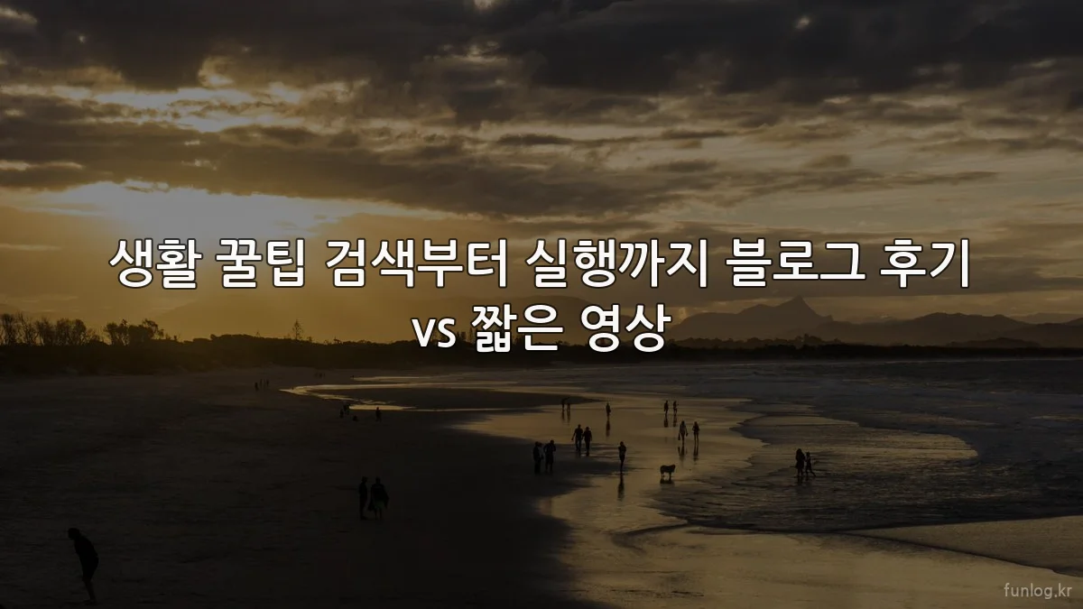 생활 꿀팁 검색부터 실행까지 블로그 후기 vs 짧은 영상