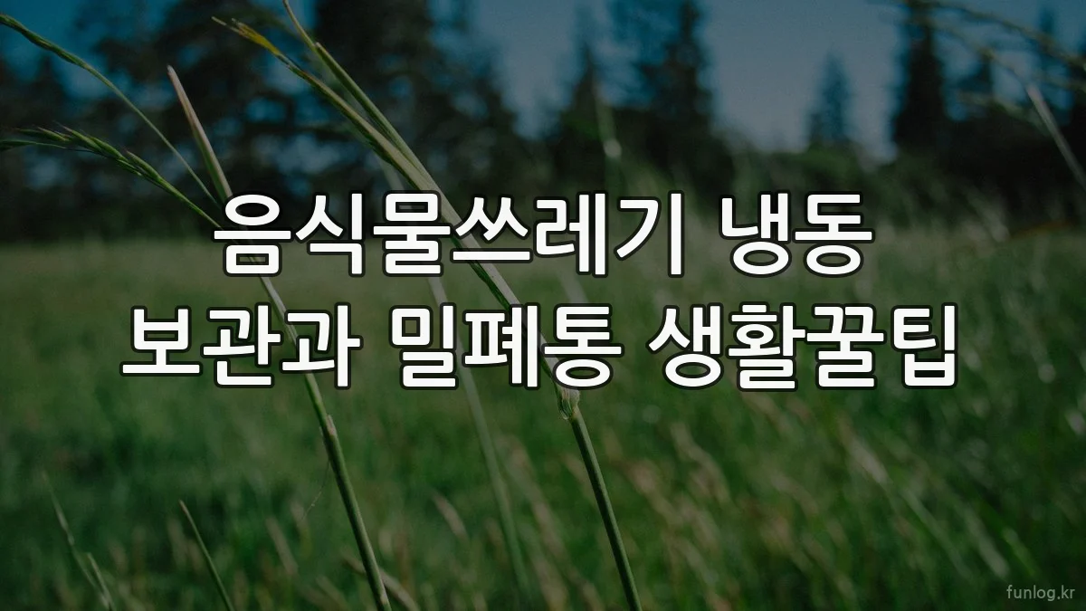음식물쓰레기 냉동 보관과 밀폐통 생활꿀팁