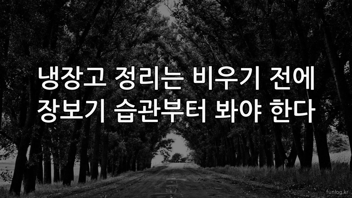 냉장고 정리는 비우기 전에 장보기 습관부터 봐야 한다