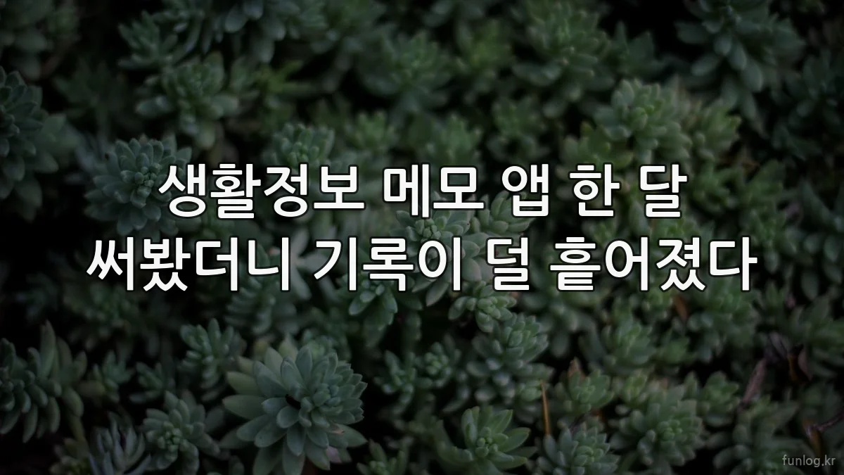 생활정보 메모 앱 한 달 써봤더니 기록이 덜 흩어졌다