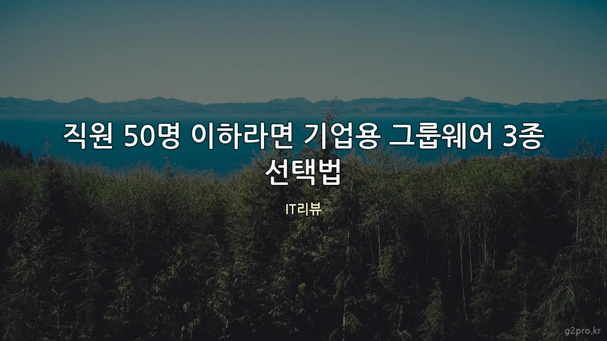 직원 50명 이하라면 기업용 그룹웨어 3종 선택법