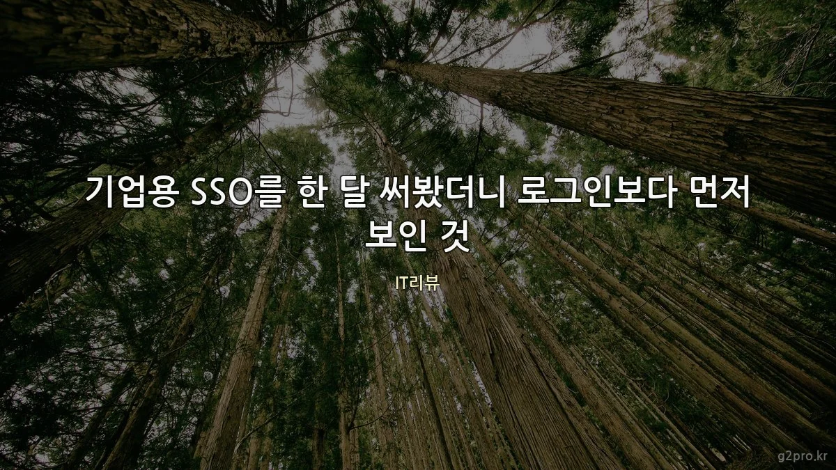 기업용 SSO를 한 달 써봤더니 로그인보다 먼저 보인 것