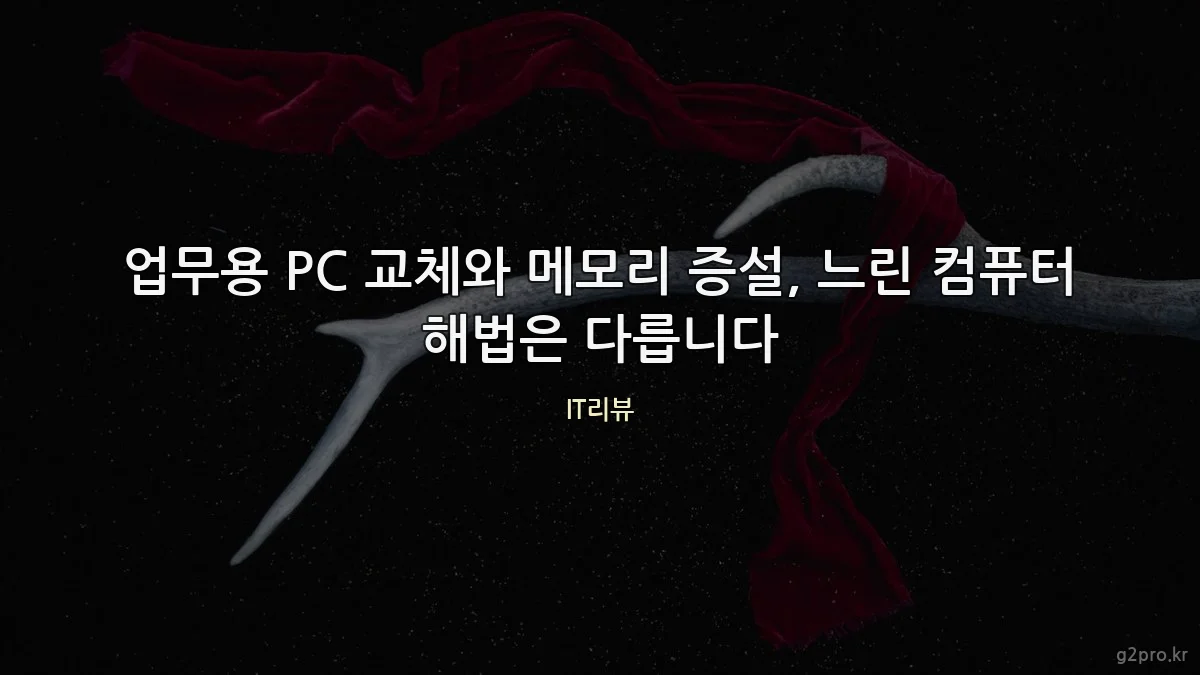 업무용 PC 교체와 메모리 증설, 느린 컴퓨터 해법은 다릅니다