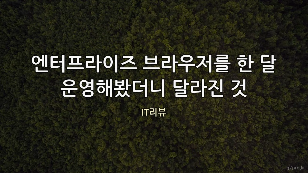 엔터프라이즈 브라우저를 한 달 운영해봤더니 달라진 것