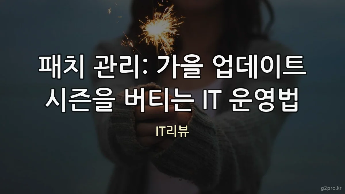 패치 관리: 가을 업데이트 시즌을 버티는 IT 운영법