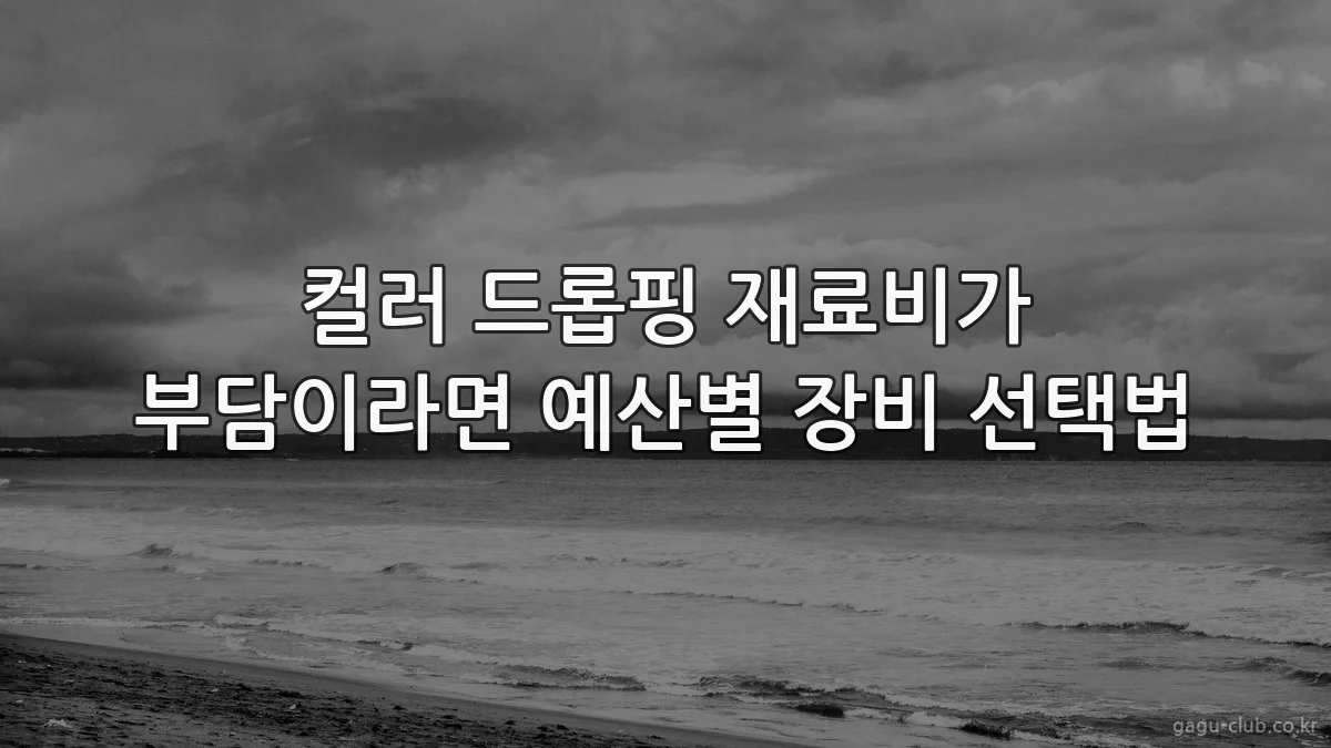 컬러 드롭핑 재료비가 부담이라면 예산별 장비 선택법