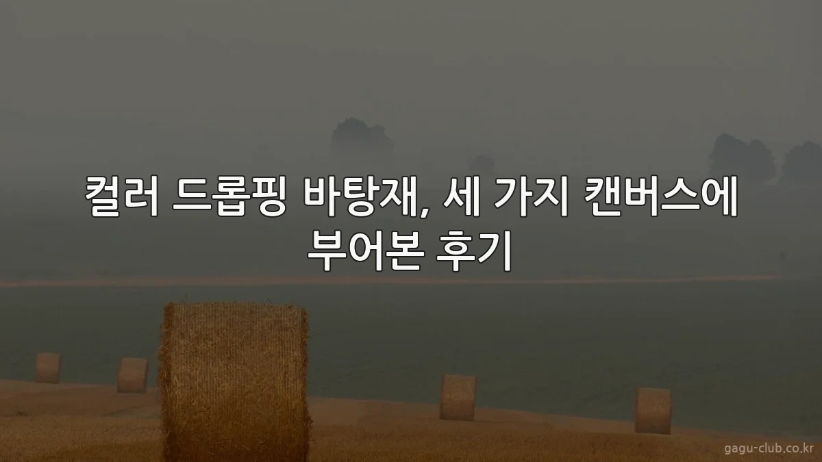 컬러 드롭핑 바탕재, 세 가지 캔버스에 부어본 후기