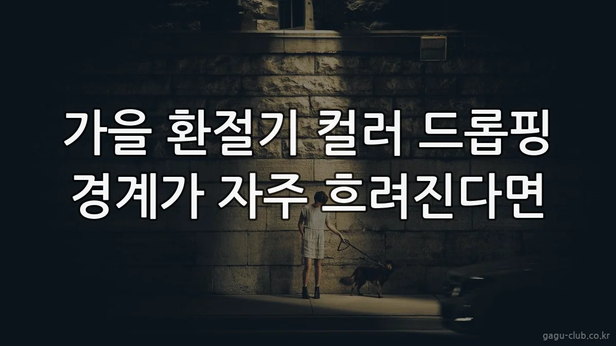 가을 환절기 컬러 드롭핑 경계가 자주 흐려진다면