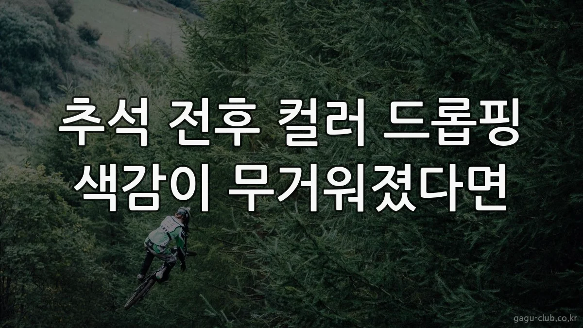 추석 전후 컬러 드롭핑 색감이 무거워졌다면