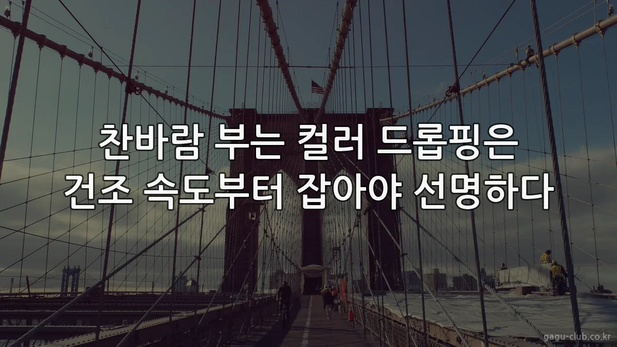 찬바람 부는 컬러 드롭핑은 건조 속도부터 잡아야 선명하다
