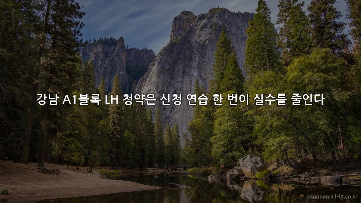 강남 A1블록 LH 청약은 신청 연습 한 번이 실수를 줄인다