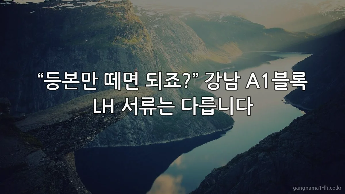 “등본만 떼면 되죠?” 강남 A1블록 LH 서류는 다릅니다