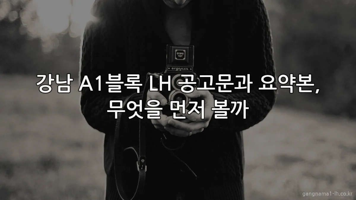 강남 A1블록 LH 공고문과 요약본, 무엇을 먼저 볼까