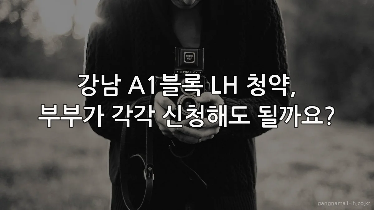 강남 A1블록 LH 청약, 부부가 각각 신청해도 될까요?