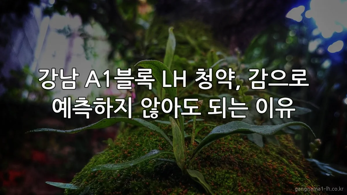 강남 A1블록 LH 청약, 감으로 예측하지 않아도 되는 이유