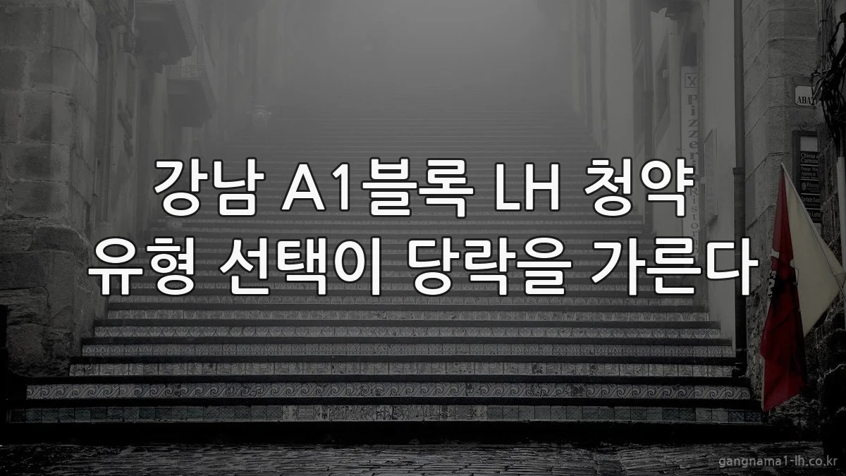 강남 A1블록 LH 청약 유형 선택이 당락을 가른다