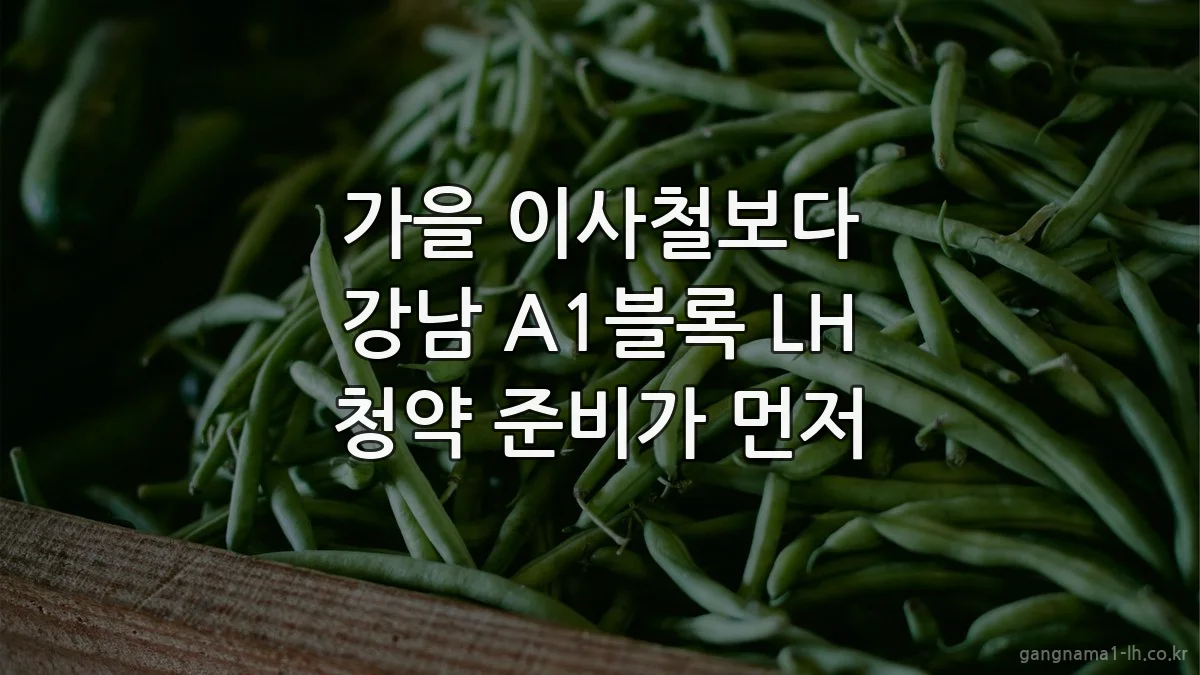가을 이사철보다 강남 A1블록 LH 청약 준비가 먼저