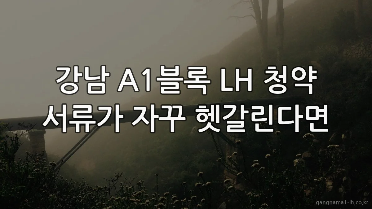 강남 A1블록 LH 청약 서류가 자꾸 헷갈린다면