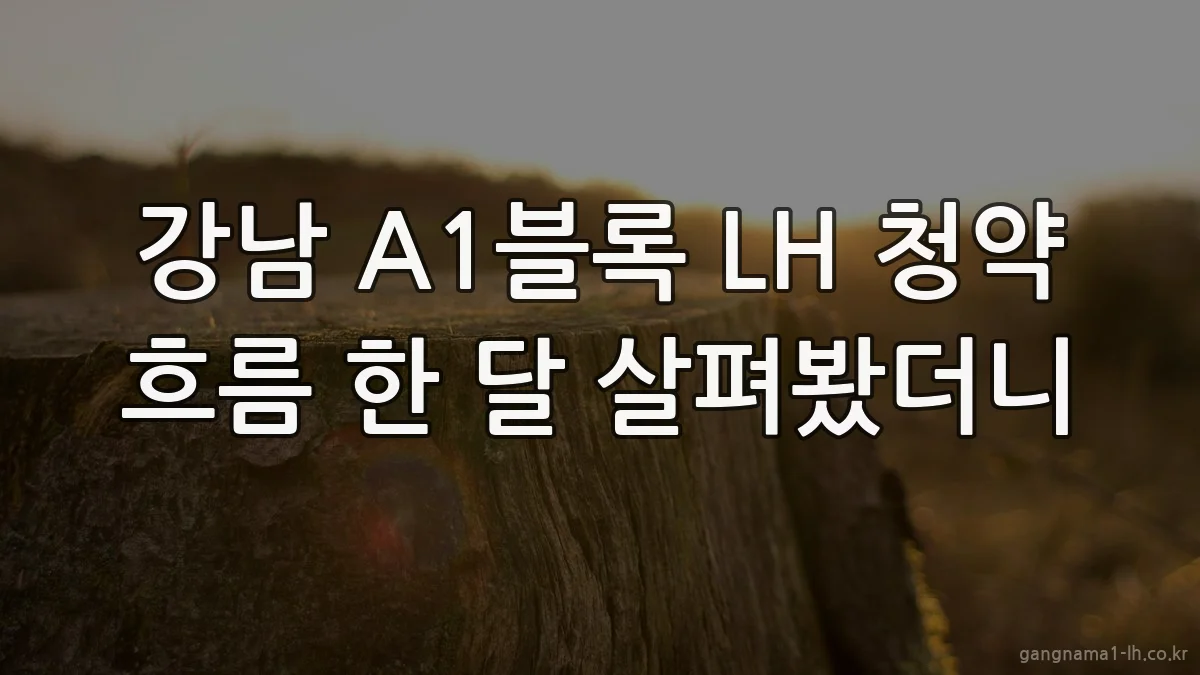 강남 A1블록 LH 청약 흐름 한 달 살펴봤더니