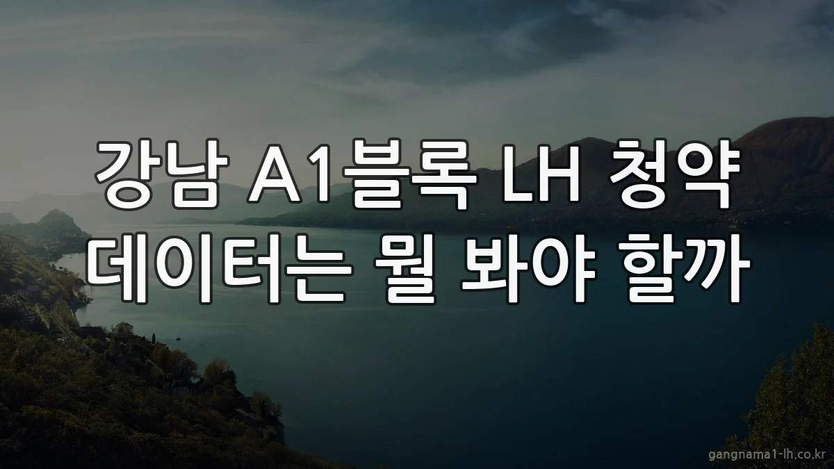강남 A1블록 LH 청약 데이터는 뭘 봐야 할까