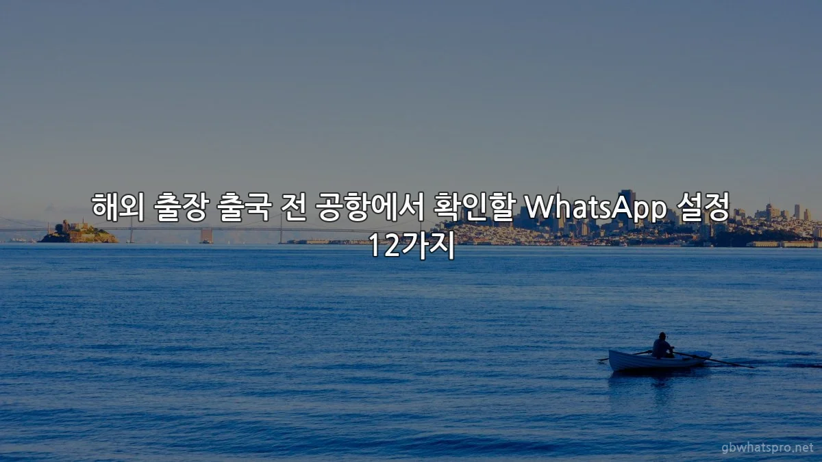 해외 출장 출국 전 공항에서 확인할 WhatsApp 설정 12가지