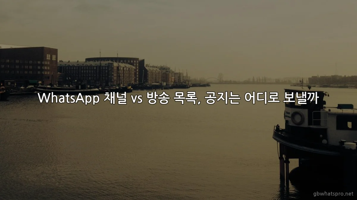 WhatsApp 채널 vs 방송 목록, 공지는 어디로 보낼까
