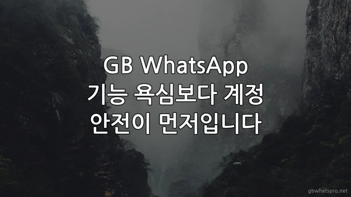 GB WhatsApp 기능 욕심보다 계정 안전이 먼저입니다