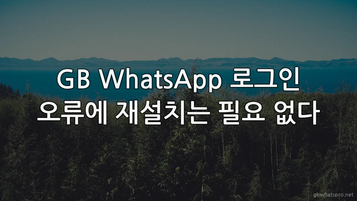 GB WhatsApp 로그인 오류에 재설치는 필요 없다