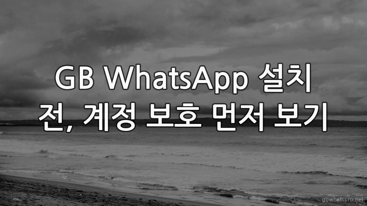 GB WhatsApp 설치 전, 계정 보호 먼저 보기