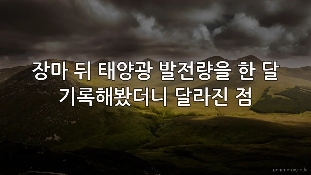 장마 뒤 태양광 발전량을 한 달 기록해봤더니 달라진 점
