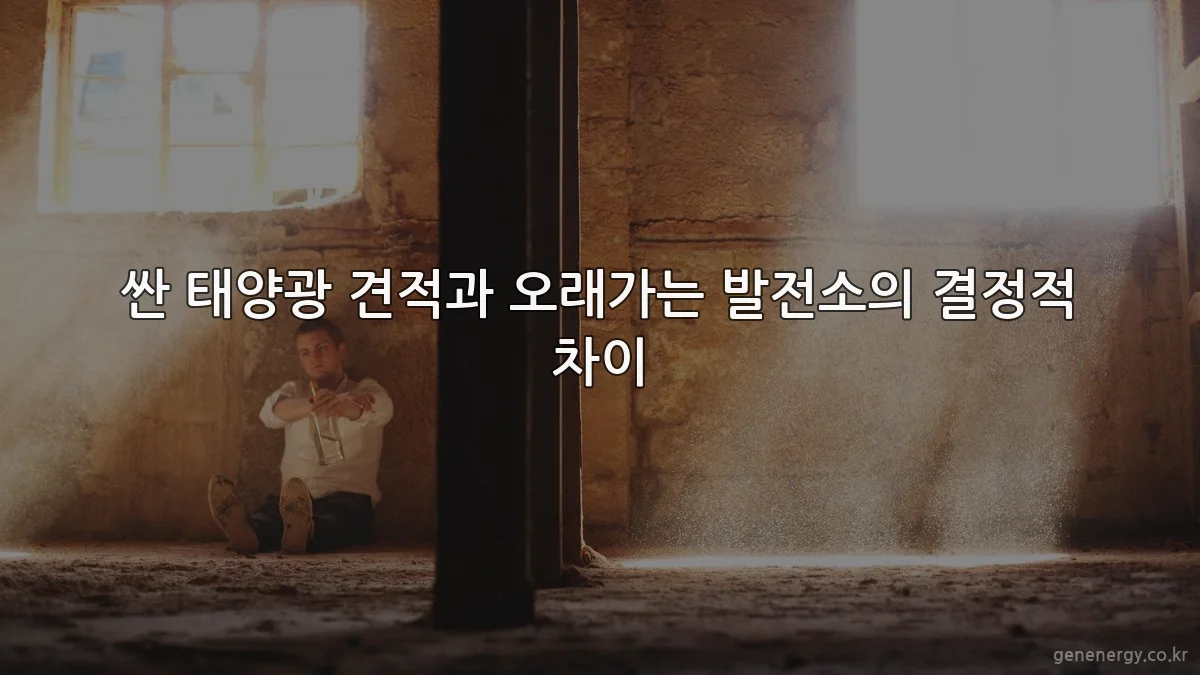 싼 태양광 견적과 오래가는 발전소의 결정적 차이